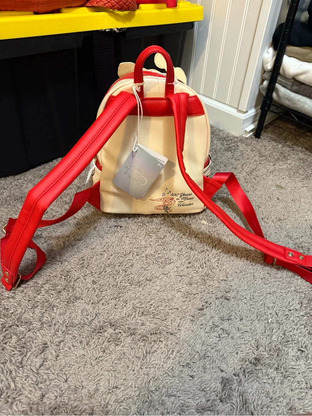 Loungefly Cream and Red Mickey Mouse Marching Band Mini Backpack